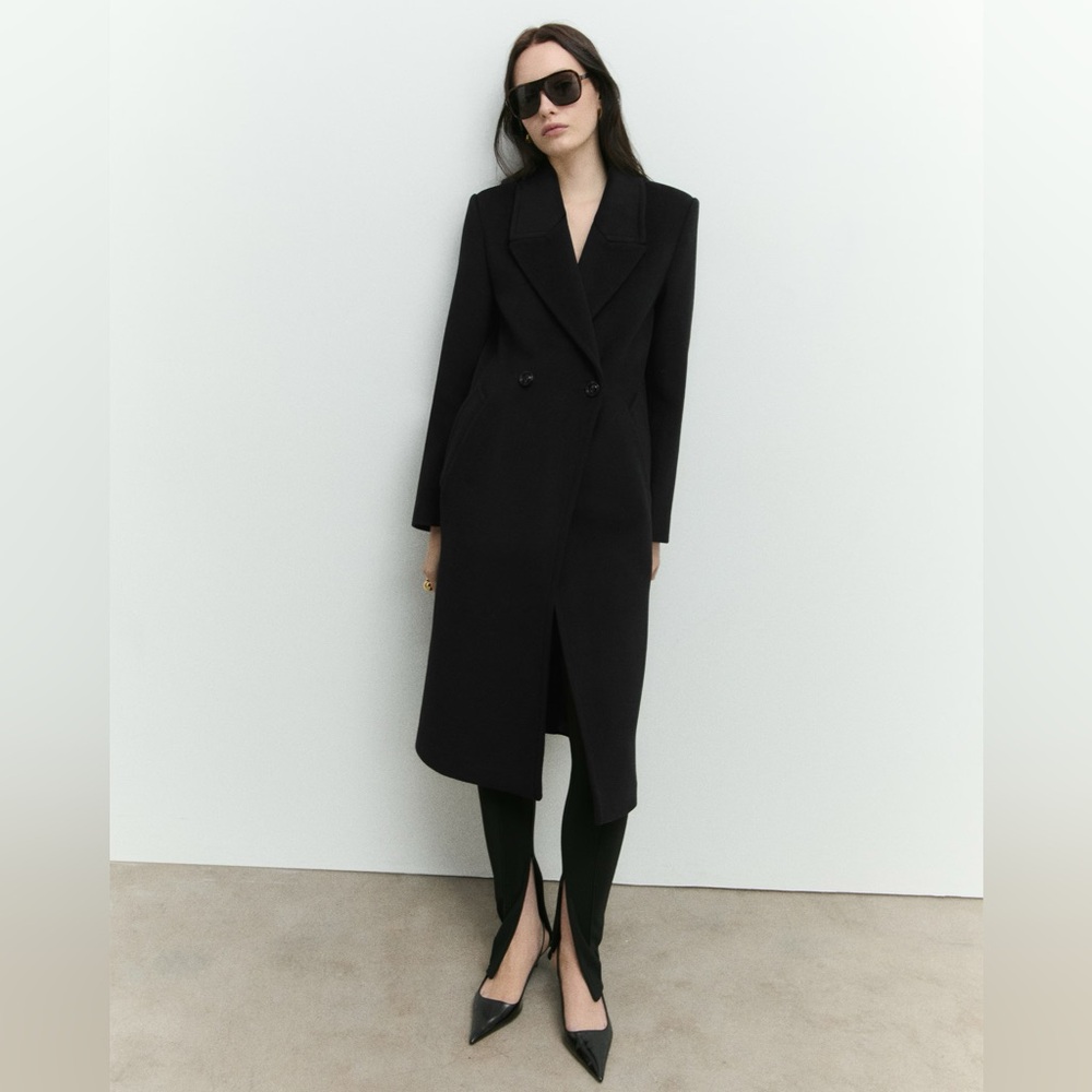 Mango Lapels Wool Coat Sz S